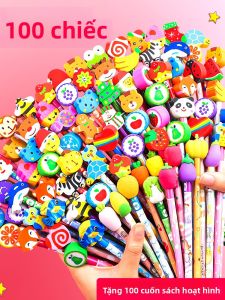 DISCO BEAR | Rewards Special Cartoon Pencil Set With Eraser Heads