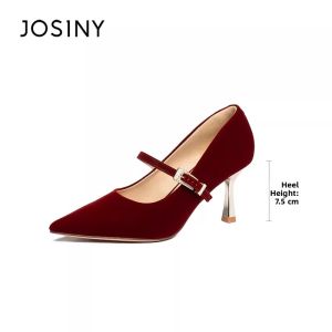 Josiny | Red Thin Heel Wedding & Banquet Pumps Women 2026 Spring Summer New Single Shoes