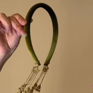 Velvet Hairband with Tassel Fake Earrings New Chinese Style Ancient Wind Hair Accessories Hair Clip Fashionable Sensation