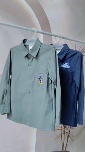 Plain Button Up Long Sleeve Shirt Trendy Formal Casual Outfit Graphic Design Long Sleeve Top for 5-12Y Kids Boys
