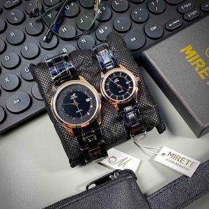 MIRETE ORIGINAL Jam Tangan Couple Analog Tipe 241 Bahan Stainless Fitur Tanggal Aktif Water Resistant Realpict By Dumai.Store