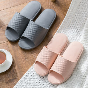 Dép Đi Trong Nhà Cặp Đôi Kẻ Ô Nhỏ Màu Trơn Đơn Giản Bốn Mùa Dép Đi Trong Nhà Dép Đi Tắm Gia Dụng Phòng Tắm Chống Mùi Hôi Chống Trượt Trong Nhà