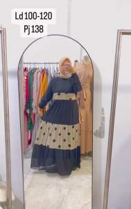Gamis polkadot ceruty kode145
