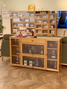 LACCOHUG Bamboo Sideboard 70/100/135CM Wood Kitchen Storage Cabinet Kitchen Shelf Household 餐边柜