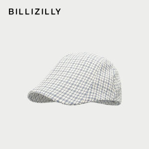 BILLI ZILLY | Retro Plaid Red Beret Soft Brim Face-flattering Sun-protection