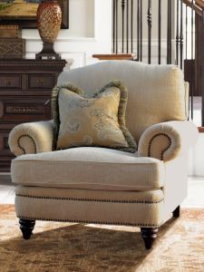 American Style Vintage Luxury Wooden Fabric down Single Sofa Combination Country Rivet Extra Soft Comfortable Quality Luxury