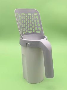 ที่ตักทรายแมวพร้อมที่เก็บ ที่ตักอึแมว ด้ามยาวแข็งแรง ฟรีถุงขยะ1ชิ้น ความจุขนาดใหญ่