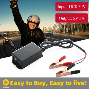 【Fast Shipping】 Car Motorcycle USB Hub Charging Station for Phone DC Converter with Battery Clip 4 USB Ports Power Adapter Battery-Clip-Charger