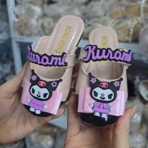 Dép sục Kuromi da bóng mềm có quai cho bé gái 1 tuổi đến 10 tuổi