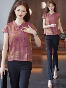 YOUFAN | Retro Chinese Style Loose and Slim Fit Summer Blouse