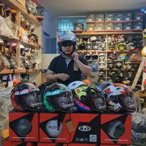 Nón bảo hiểm 3/4 2 kính KLT tem Thitipong siêu đẹp