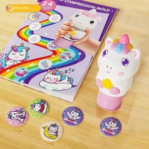 สติกเกอร์การ์ตูนเด็กผู้ชายและเด็กผู้หญิงซีลเวทย์มนตร์บีบอัดเด็กการสร้างและวางของเล่นแสตมป์กันน้ำแบบไม่มีรอยต่อตามต้องการ