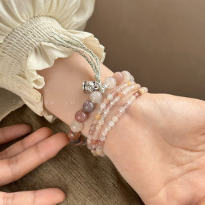 New Chinese Style Multi-Layer Natural Stone Bracelet Womens Elegant Design Stackable Hand Jewelry Fashionable Ethnic Trend