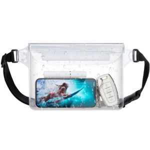PVC Waterproof Mobile Phone Bag Valuables Belt Bag For Beach Swimming Snorkeling with Adjustable Waist Strap Dry Bag