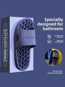 Couples Bathroom Slippers Indoor Home Use Soft Bottom Anti-Slip Summer Shower Slippers Men Women Thick Heel Water Drainage