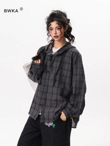 BWKA | Slim Sun Protection Check Hoodie Shirt