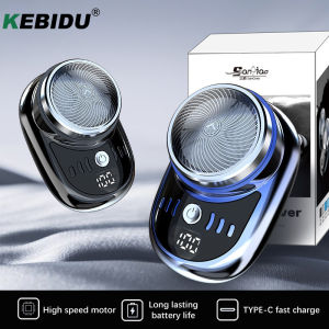 [Local Shipment] KEBIDU Mini Electric Shaver Portable USB Rechargeable Shaver For Men Digital Power Display Washable Beard Trimmer