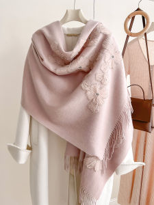 Cashmere Woolen Shawl Womens Outerwear Flag Robe Coat Autumn Winter High End Feelings Multifunctional Ethnic Style Long Rectangle