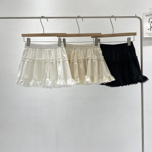 Phồng Váy Ngắn Với Ren Gấu Áo Gấu Váy Nữ Nửa Chiều Dài Chống Lộn Thon Gọn Váy Dành Cho Mùa Thu 2024 Phong Cách Hàn Quốc Ins Dễ Thương Và Cay