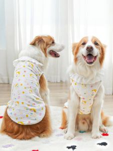 Breathable Cotton Dog Vest Thin Summer Coat for Border Collie Golden Retriever Corgi Doggie Shirt Cat Hairless Air Conditioning