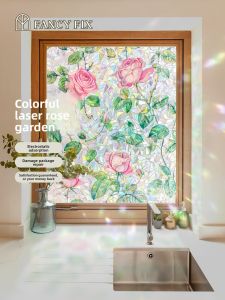 fancy fix | Translucent Frosted Privacy Window Film Colorful Stained Glass