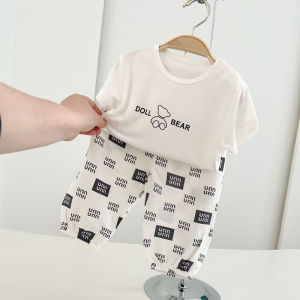 Banana House Summer Thin Mosquito-Resistant Two-Piece Set Childrens Clothing Boys Clothes Cotton Modal Polyester Blend