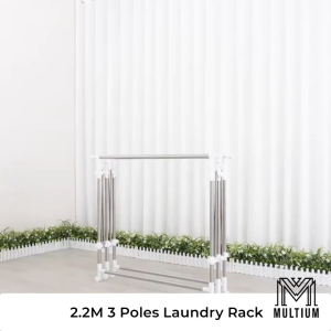 Upgraded H Type Model 2M 3 Poles Drying Rack for Hanging Clothes | Clothes Drying Rack | Space Saving Laundry Rack  | Retractable Laundry Drying Rack | Clothing Rack | Clothes Hanger Rack | Laundry Drying Outdoor Rack| Laundry Rack Organiser