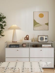 USM Module Sideboard Cabinet Storage Cabinet Living Room TV Cabinet Storage Floor Cabinet Assembled Cabinet Antique Style Stainless Steel