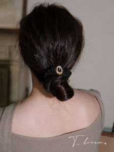 ยางรัดผมสไตล์ฝรั่งเศสย้อนยุคประดับดอกกุหลาบ 2024 ใหม่ล่าสุด ระดับไฮเอนด์ ยางรัดผมทรงกลม ที่คาดผมแบบมีสไตล์