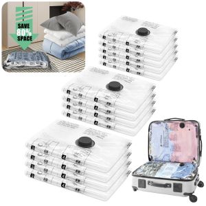 Vacuum Storage Bags With Valve Folding Compressed Space Saving Clothes Storage Big Size For Towel Cloth Blanket