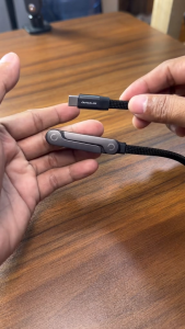 AVIDUS 240W Type-C to Type-C Folding Stand Data Cable 1.5m | 90° Elbow Gaming Cable | Fast Charging & Foling Phone Stand Braided Datacable