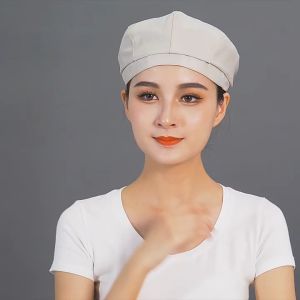 หมวกเชฟ หมวกเบเร่ต์2 หมวกทำครัว ปรับสายได้2ด้าน สำหรับเชฟร้านอาหารงานโรงแรม สไตล์วิลเทจ พร้อมส่งจากไทย