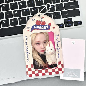 Cute Cherry 3 Inch Photocard PVC Card Holder Cherry Display Pendant Storage Case