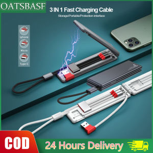 OATSBASF 3 in 1 Multi USB Cable Fast Charging Micro USB Type C Charger Cord for iPhone Samsung Xiaomi Cellphone Original Fast Charger Android Cable