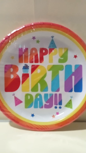 Happy Birthday Disposable Paper Plates 9" Multicolor 10 Pieces by Way To Celebrate