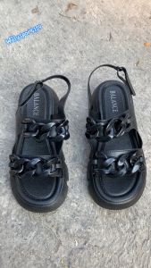 Sandal Wanita Simple Elegan Karet Viral Slip On Tali Belakang Motif Rantai Ban