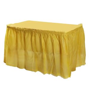 High Quality Table Skirt Waterproof Plastic Table Cover for Birthday Party Wedding Festival Decor