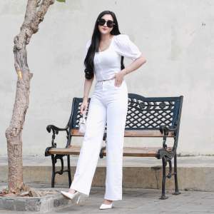 Cleya Highwaist Loose Jeans Kulot Korean Jeans