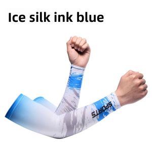 Men Summer Ice Silk UV Protection Sunscreen Arm Sleeves for Driving Cycling Fishing Cooling Breathable Elastic Lightweight