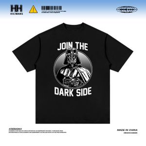 Hot Toys | Summer New Model Spaceship Star Wars T-shirt for Men Black Short-sleeved Interstellar Journey Childrens American Style