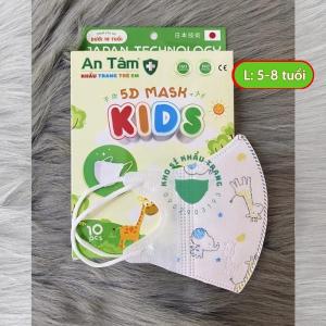 Khẩu trang trẻ em 5D kids An Tâm dành cho bé 0-2 tuổi 2- 8 tuổi hộp 10 cái