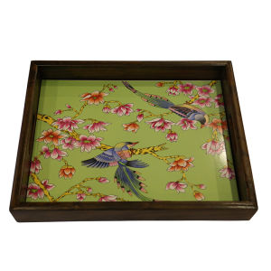 Hand-Painted Ceramic Tray Duckling Long-Tailed Bird High Two Rivers Wooden Tea Set American Style Water Cup Luxury Home Use Pot Holder