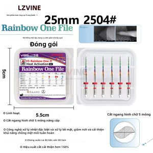 Dụng Cụ Nha Khoa Nội Nha Xoay NiTi Kích Hoạt Nhiệt Cầu Vồng 25MM Đầu Đôi Chữ Thập Một Đầu Dùng Làm Sạch Ống Tủy