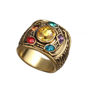 Hot Sale Fashion Mens Power Ring Infinity Wars Thanos Cosplay Anime Alloy Ring Jewelery Punk Gothic Hip Hop Ring Male
