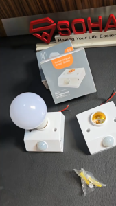 ART-083 Fitting Lampu Otomatis Sensor Gerak Soket E27 PIR Sensor Infrared Lampu Bohlam Motion Sensor Cahaya