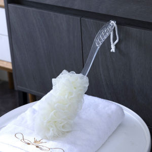 Crystal Long Handle Bath Scrubber Adult Dirt Removal Bath Flower Shower Cleaning Tool Back Exfoliating Towel Body Brush