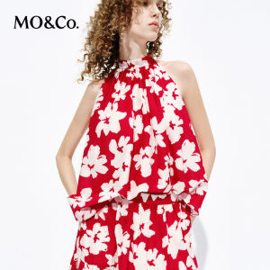 MO&Co. | Silk Cotton Floral A-line Loose Off-shoulder Top