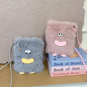 Cute Plush Crossbody Bag for Women Single Shoulder Cartoon Phone Bag Fashionable Autumn Winter New Style Youth Casual Bucket Bag