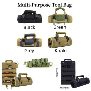 【Local delivery】Multi-Purpose Tool Bag Portable Tool Roll Pouch Space-Saving Hanging Tool Roll for Mechanic/Electrician/Motorcycle/Truck