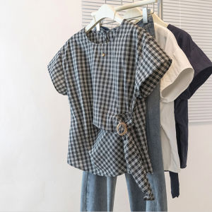 AIYITI | Plus Size Slim Fit Stylish Checkered Short Sleeve Top